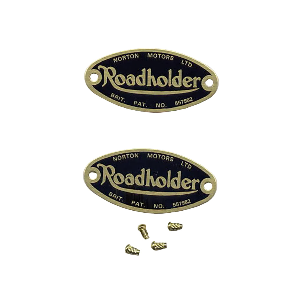 Pair of Norton Roadholder Fork Badges BC44396
