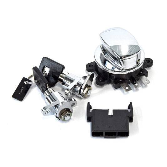 Harley Davidson Ignition Switch & Saddlebag Lock Kit. Chrome. 98-13 FLHR Road King BC44500