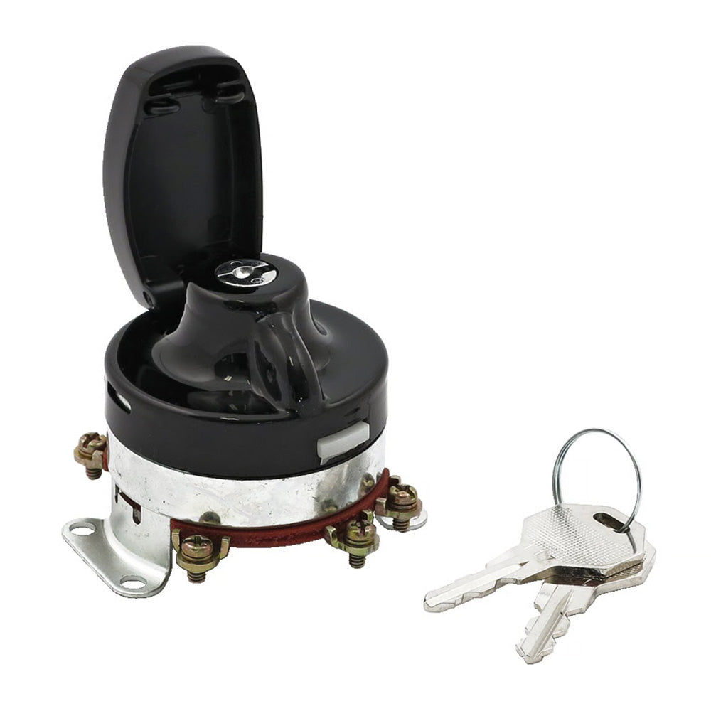 Harley Davidson FL Style Ignition Switch 'Electronic'. Flat Key, Black. 73-95 FL, FX, FXWG BC44504