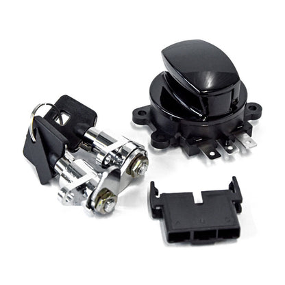 Harley Davidson Ignition Switch & Saddlebag Lock Kit. Black. 98-13 FLHR Road King BC44508