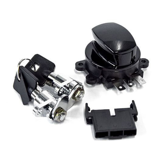 Harley Davidson Ignition Switch & Saddlebag Lock Kit. Black. 98-13 FLHR Road King BC44508