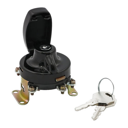 Harley Davidson Ignition Switch. 5-Pole, Flat Key. Black. 36-72 FL (NU) BC44512