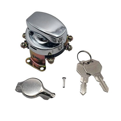 Harley Davidson FL Style Ignition Switch. 6-Pole, Flat Key. 73-95 FL, FX, FXWG BC44520