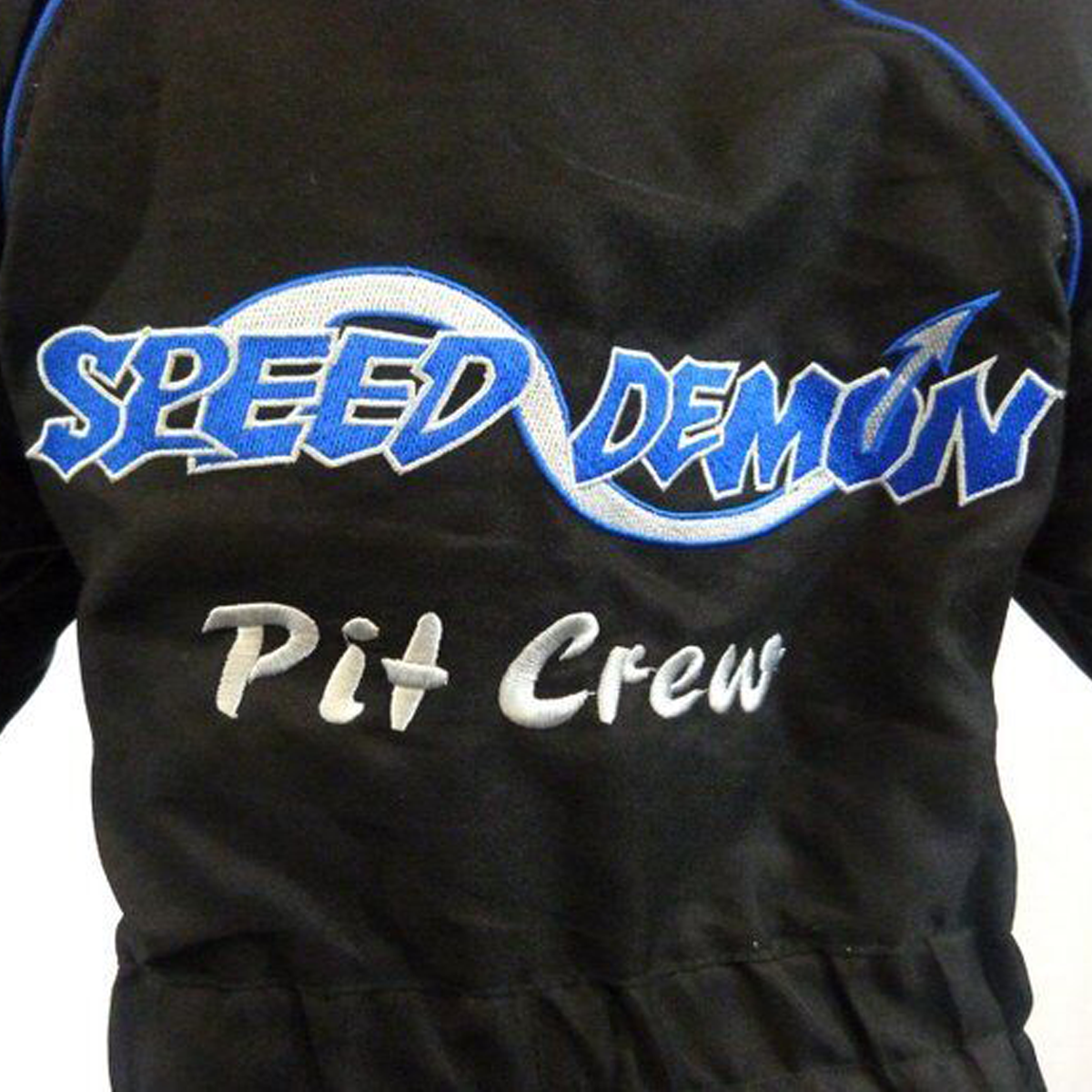 Kids Pit Crew Speed Demon Mechanic Style Cloth Overalls Black / Blue