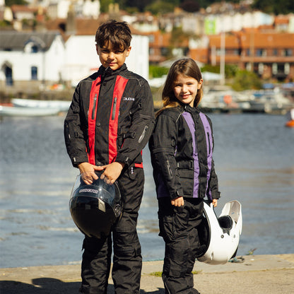 Duchinni Kids Youth Jago Textile Motorcycle Jacket with CE Armour - Purple
