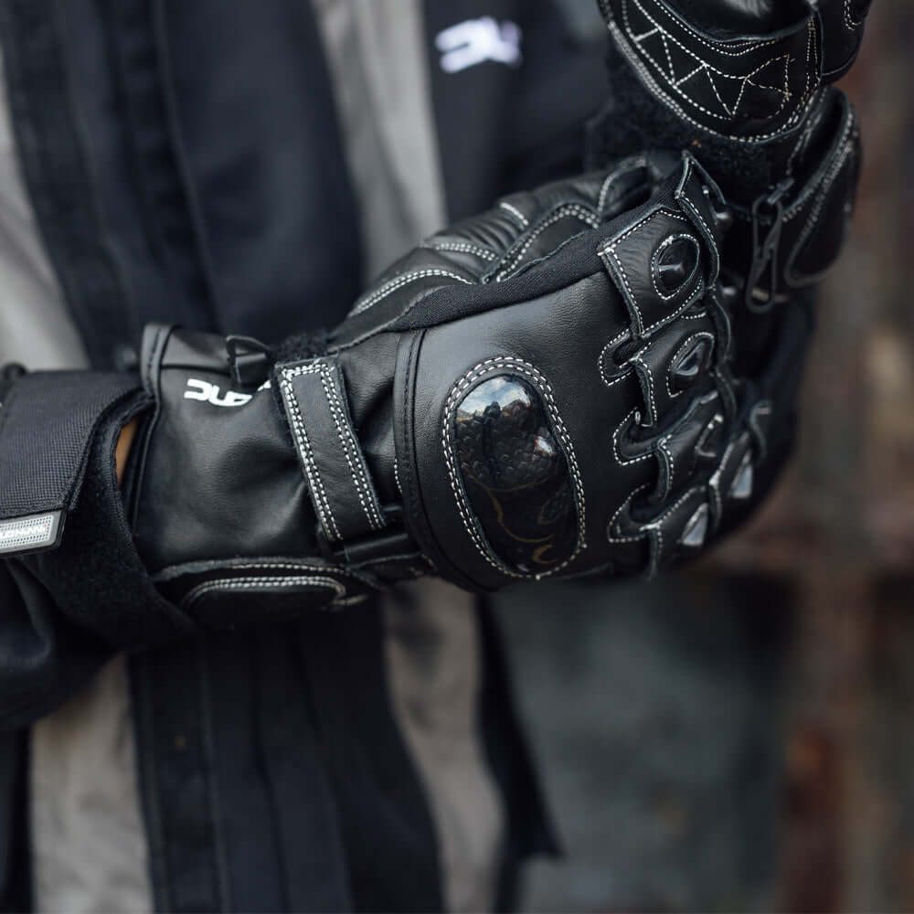 Duchinni Kids Motorcycle Bambino Leather & Textile Gloves Black