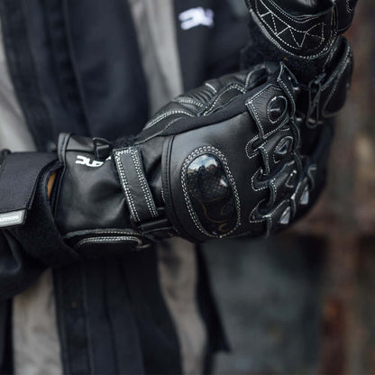 Duchinni Kids Motorcycle Bambino Leather & Textile Gloves Black