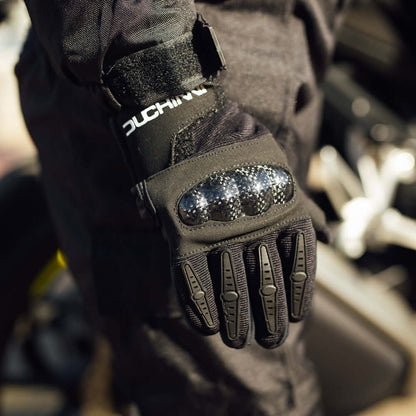 Duchinni Kids Youth Motorcycle MX Jago Textile & Synthetic Leather Gloves Black