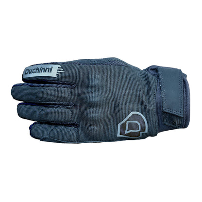 Duchinni Kids Youth Motorcycle Textile Grid Gloves - Black