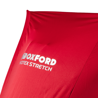 Oxford Protex Stretch Indoor Premium Stretch-Fit Motorcycle Cover Red