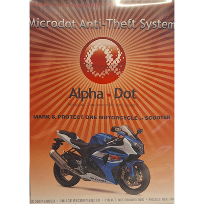 Alpha Dot Motorcycle Scooter Security Marking Protection Kit Theft Deterrent BC31115