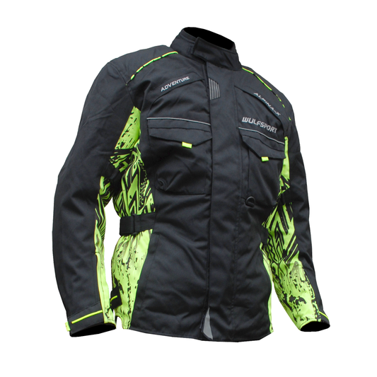 Alpina X Kids Textile Motorcycle Jacket Black / Fluo Yellow