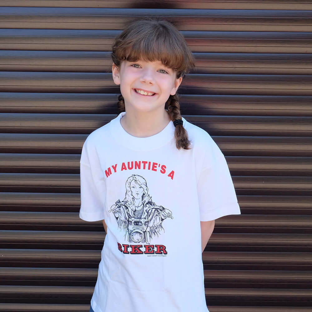 Baby Biker - My Auntie's A Biker - Kids' Baby Toddler White T-Shirt