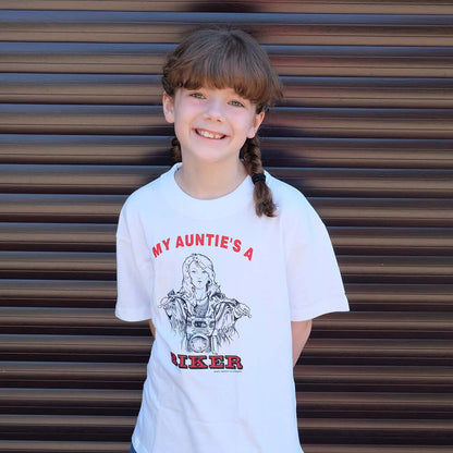 Baby Biker - My Auntie's A Biker - Kids' Baby Toddler White T-Shirt