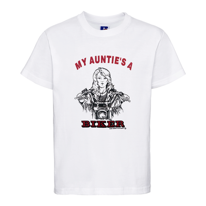 Baby Biker - My Auntie's A Biker - Kids' Baby Toddler White T-Shirt