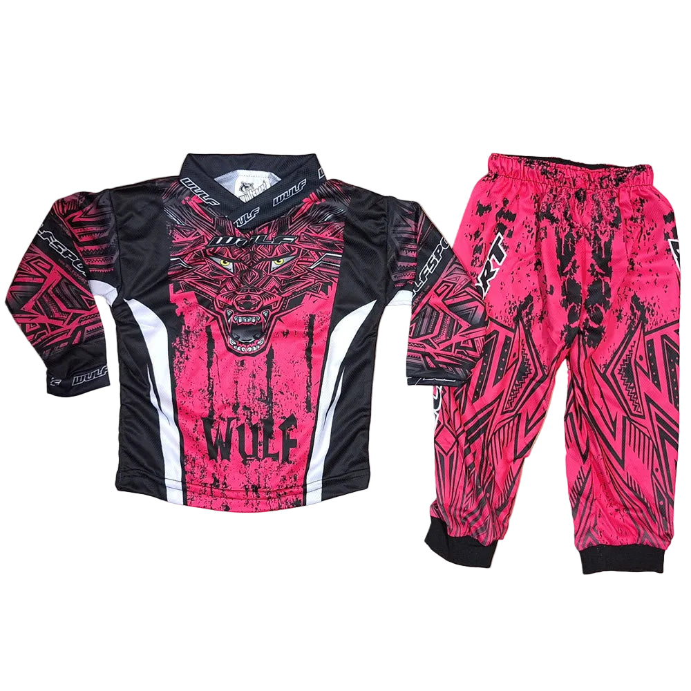 Wulfsport MX Motocross Toddler & Baby Aztec Shirt & Trouser Pink Set 0-2 Years