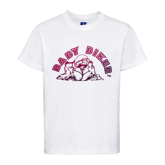 Baby Biker Logo Kids Baby Toddler White T-Shirt