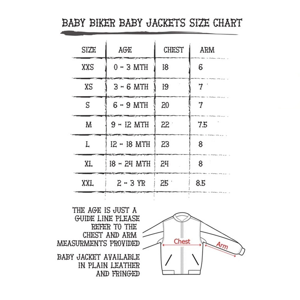 Baby Biker Plain Leather Toddler Brando Custom Motorcycle Fashion Jacket