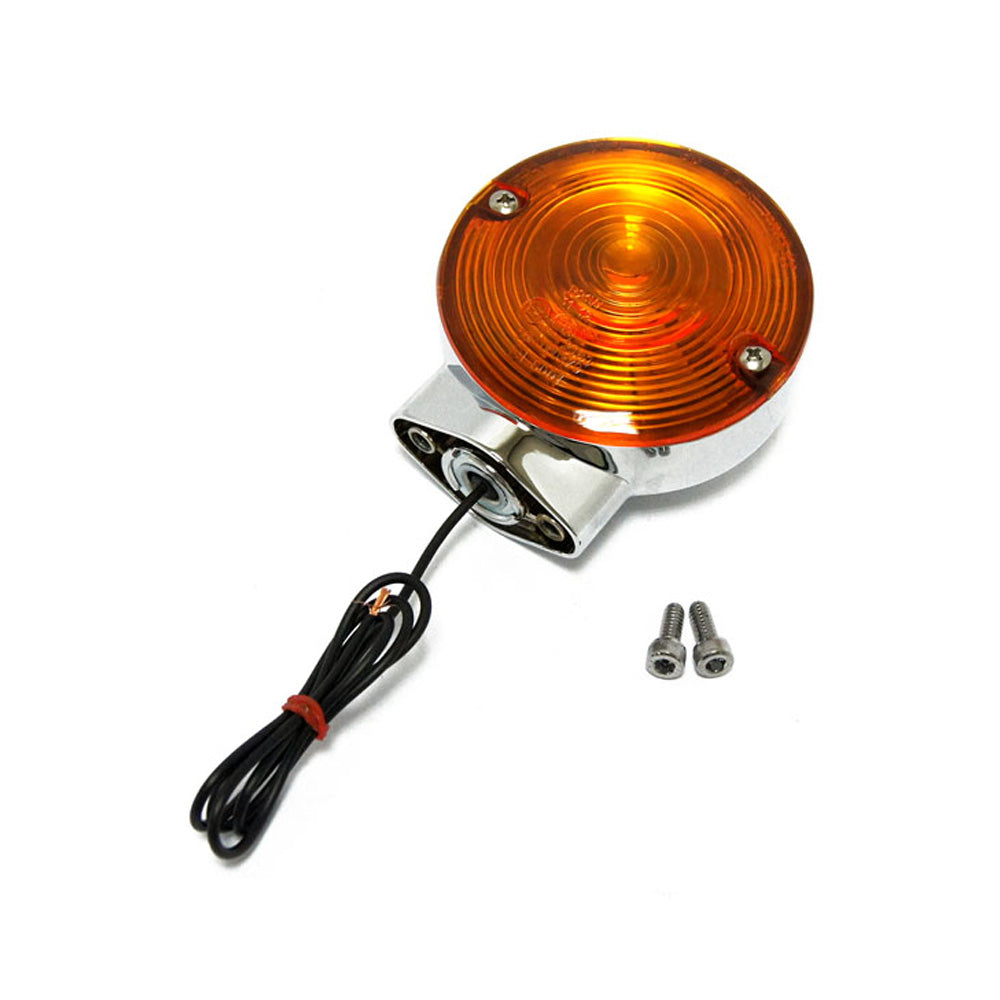 Turn Signal Assembly. Rear. Amber Lens. Chrome 86-14 FLT/Touring BC16250