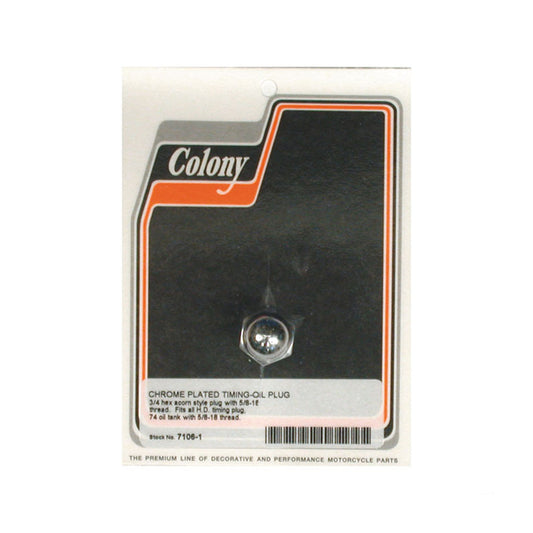 Colony, Harley Davidson Chrome Acorn Timing Plug Fits Most Models BC16607