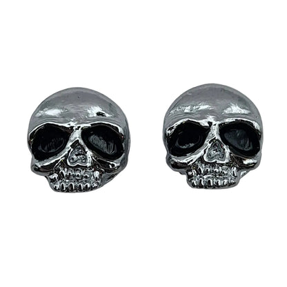 Zodiac Pair Of Motorcycle Tyre Skull Valve Stem Covers Chrome BC17027
