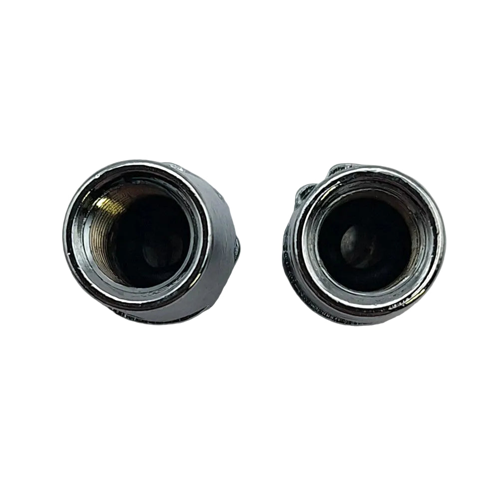 Zodiac Pair Of Motorcycle Tyre Skull Valve Stem Covers Chrome BC17027