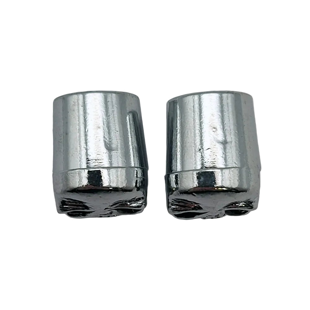 Zodiac Pair Of Motorcycle Tyre Skull Valve Stem Covers Chrome BC17027