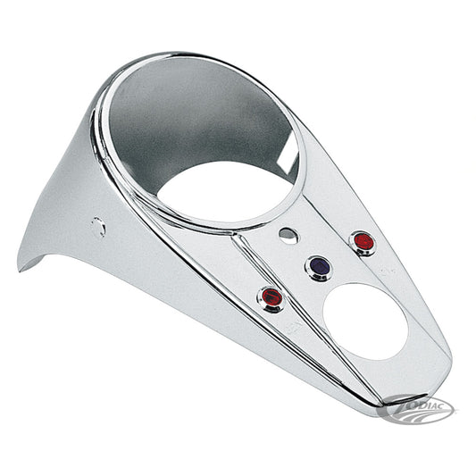 Zodiac Chrome Speedo Dash Cover 62-67 FL, Big Twins & Custom BC20545