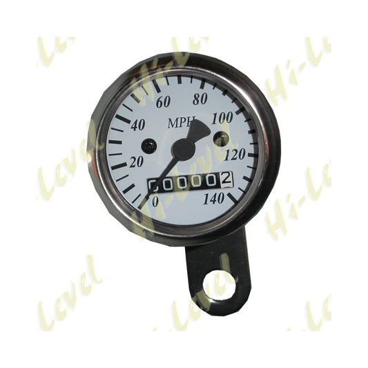 Custom Mini Speedo 48mm 2:1 MPH White Face Stainless Body Cable Drive BC20939