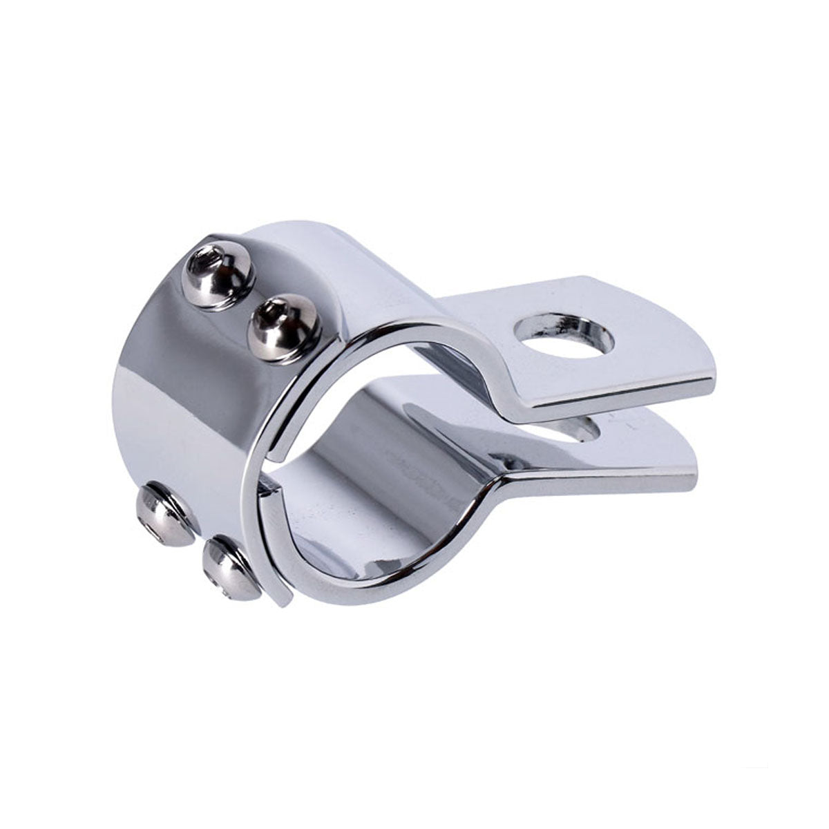 Universal Motorcycle Chrome Mount 3-Piece Clamp 1.1/4" With 1/2" Mounting Hole BC38449