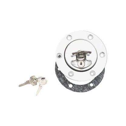 Harley Davidson Universal Chrome Plated Bolt-In Aero Filler Cap, Vent, Lock. BC38484