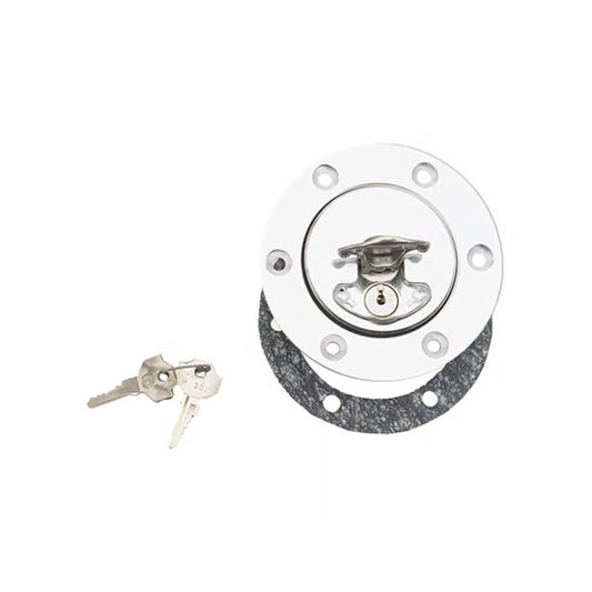 Harley Davidson Universal Chrome Plated Bolt-In Aero Filler Cap, Vent, Lock. BC38484