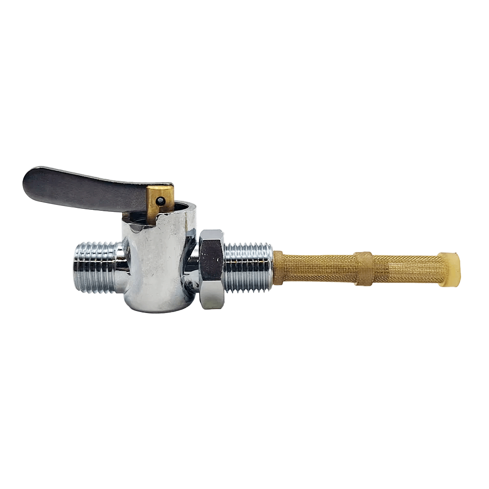Classic British Motorcycle Petrol Tap Chrome flat lever with filter (Main) BC39977