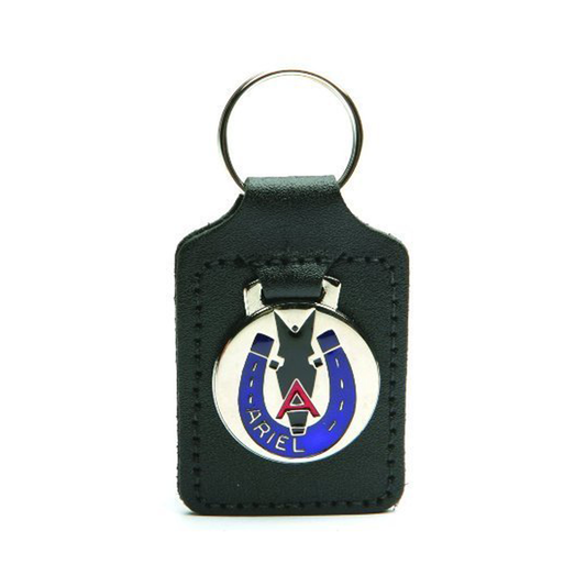 Motorcycle Ariel Silver Blue Red Black Leather Key Fob Ring BC40115