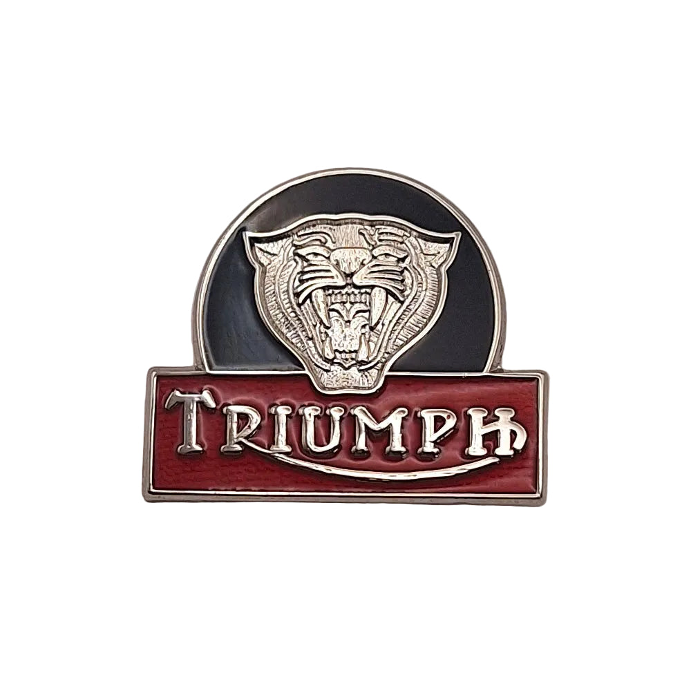 Triumph Motorcycle Gift Enamel Pin Badge Tigers Head Gold, Black, Red BC40119