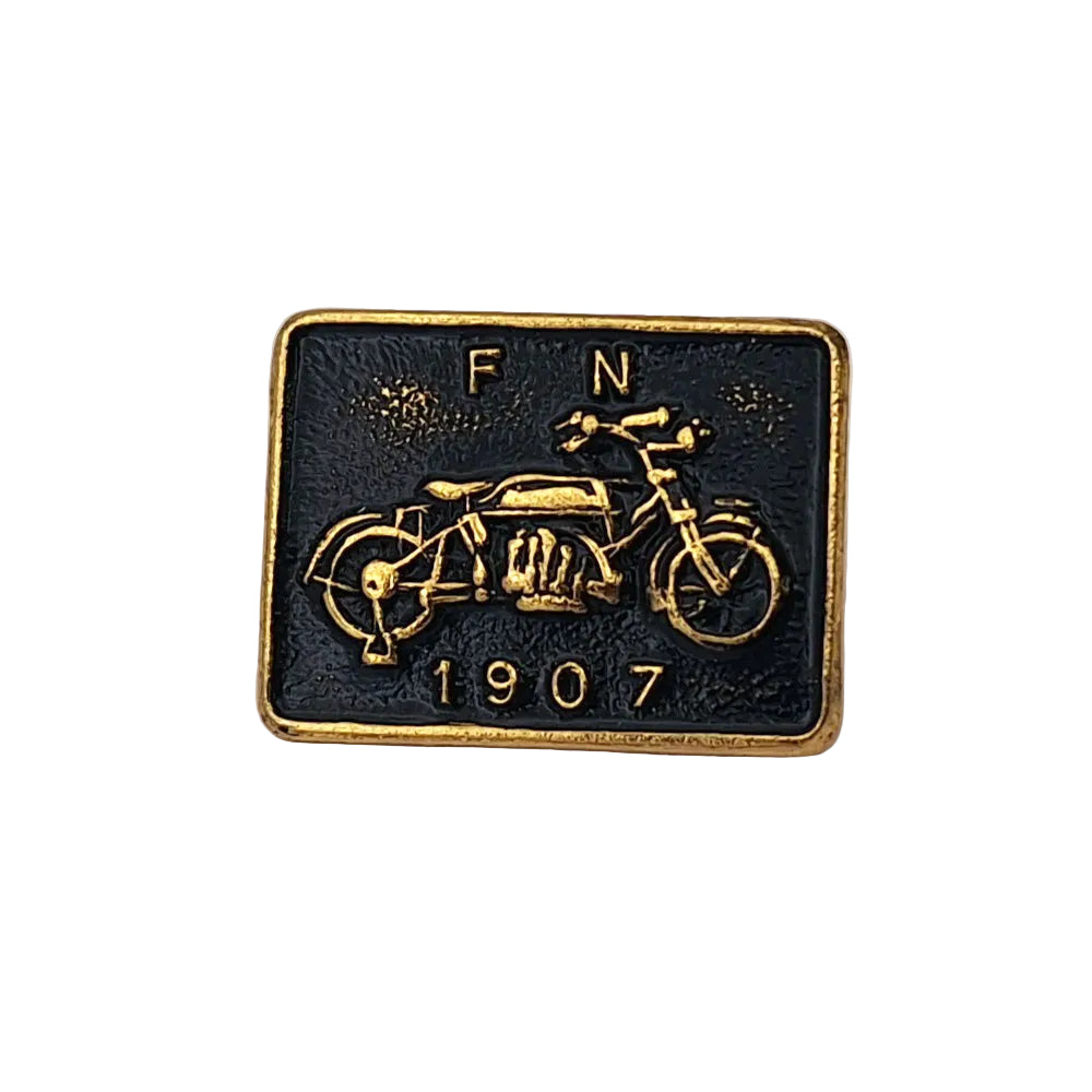 Motorcycle Gift Enamel Geniune Gomm Pin Badge FN 1907 Black Gold BC40120