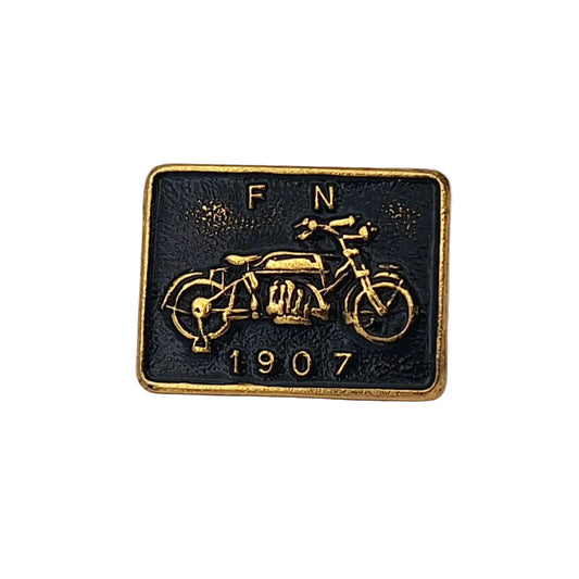 Motorcycle Gift Enamel Geniune Gomm Pin Badge FN 1907 Black Gold BC40120