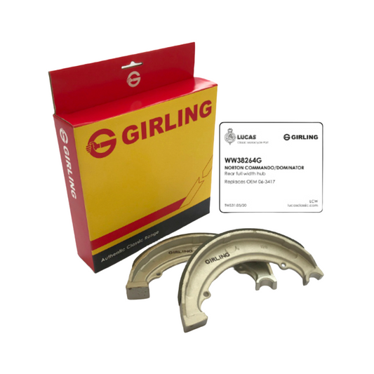 Lucas Girling Brake Shoes Norton Commando with Rear Brake Drums 68-74 BC41934