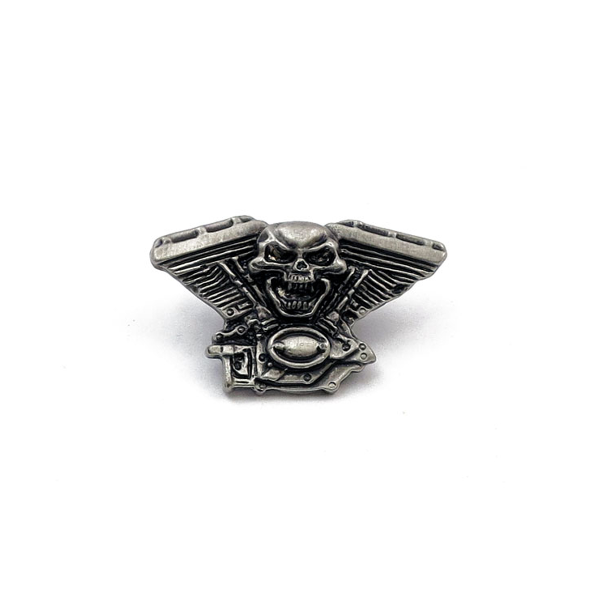 Motorcycle Bad Bones Skull Engine Biker Pin Badge BC42933