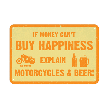 Oxford Motorcycle Novelty Garage Metal Sign: Motorcycles & Beer OX373