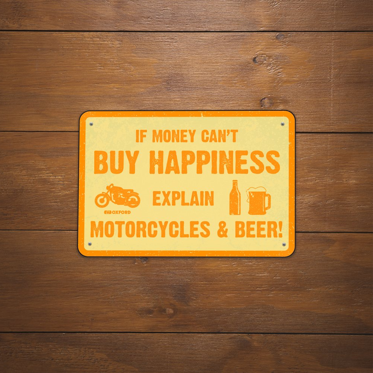 Oxford Motorcycle Novelty Garage Metal Sign: Motorcycles & Beer OX373