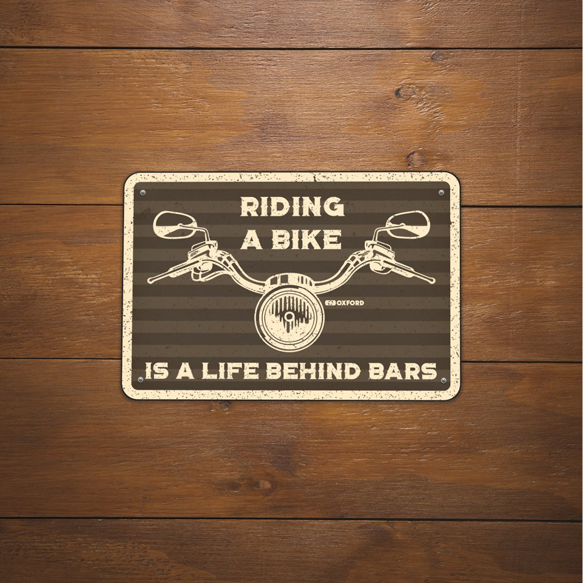 Oxford Motorcycle Novelty Garage Metal Sign: Life Behind Bars OX374