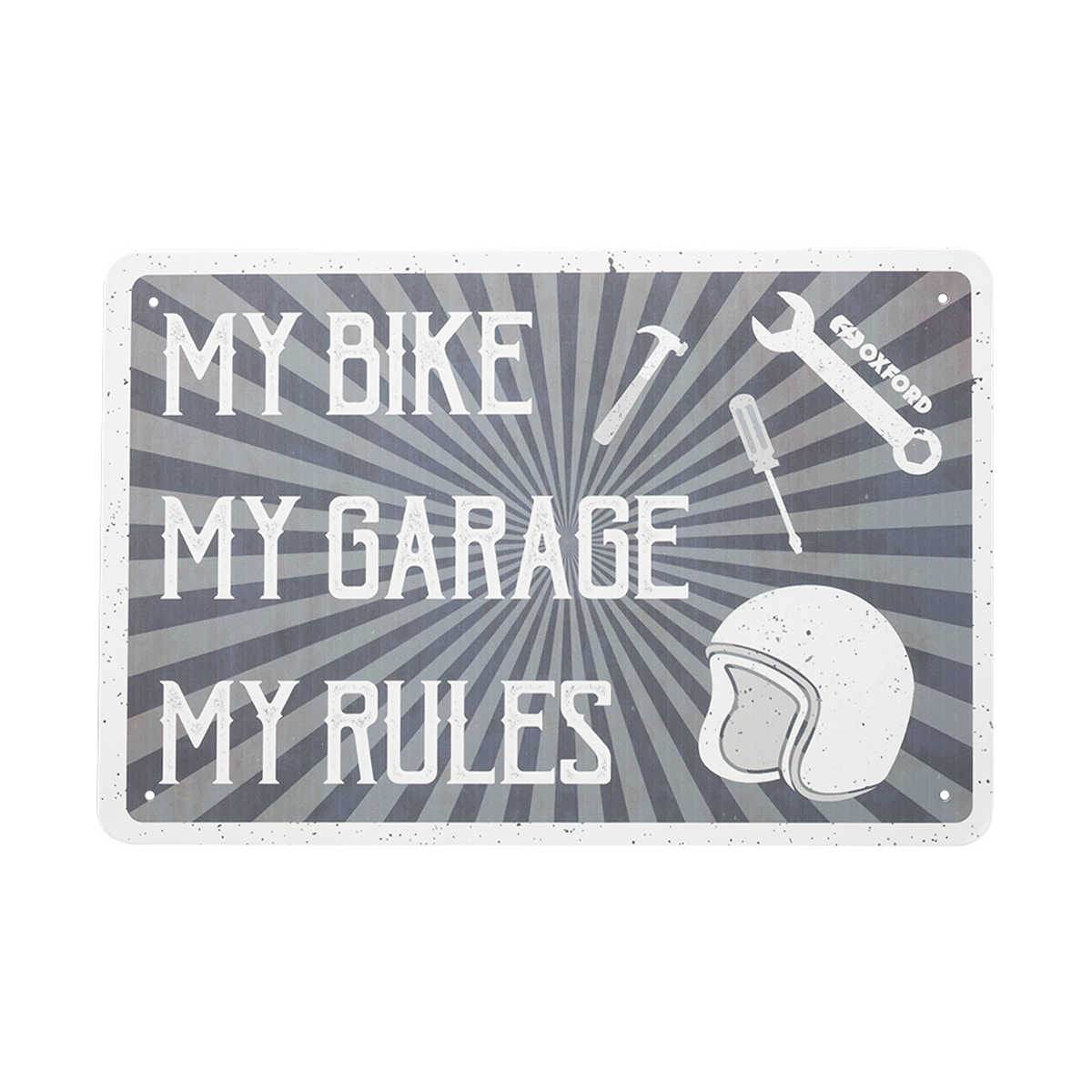 Oxford Motorcycle Novelty Garage Metal Sign: My Bike My Garage My Rules OX378