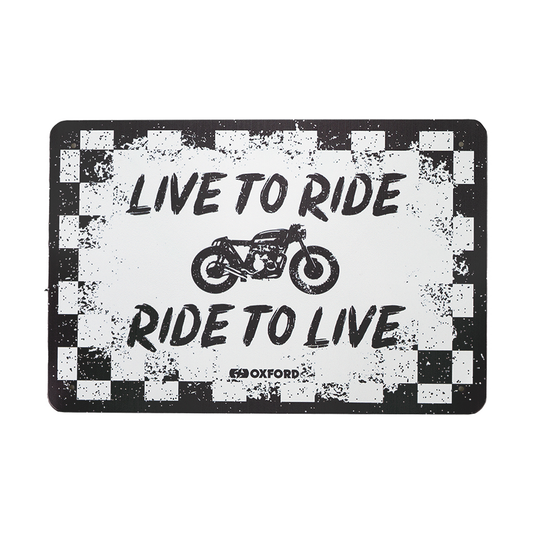 Oxford Motorcycle Novelty Garage Metal Sign: Live To Ride OX388