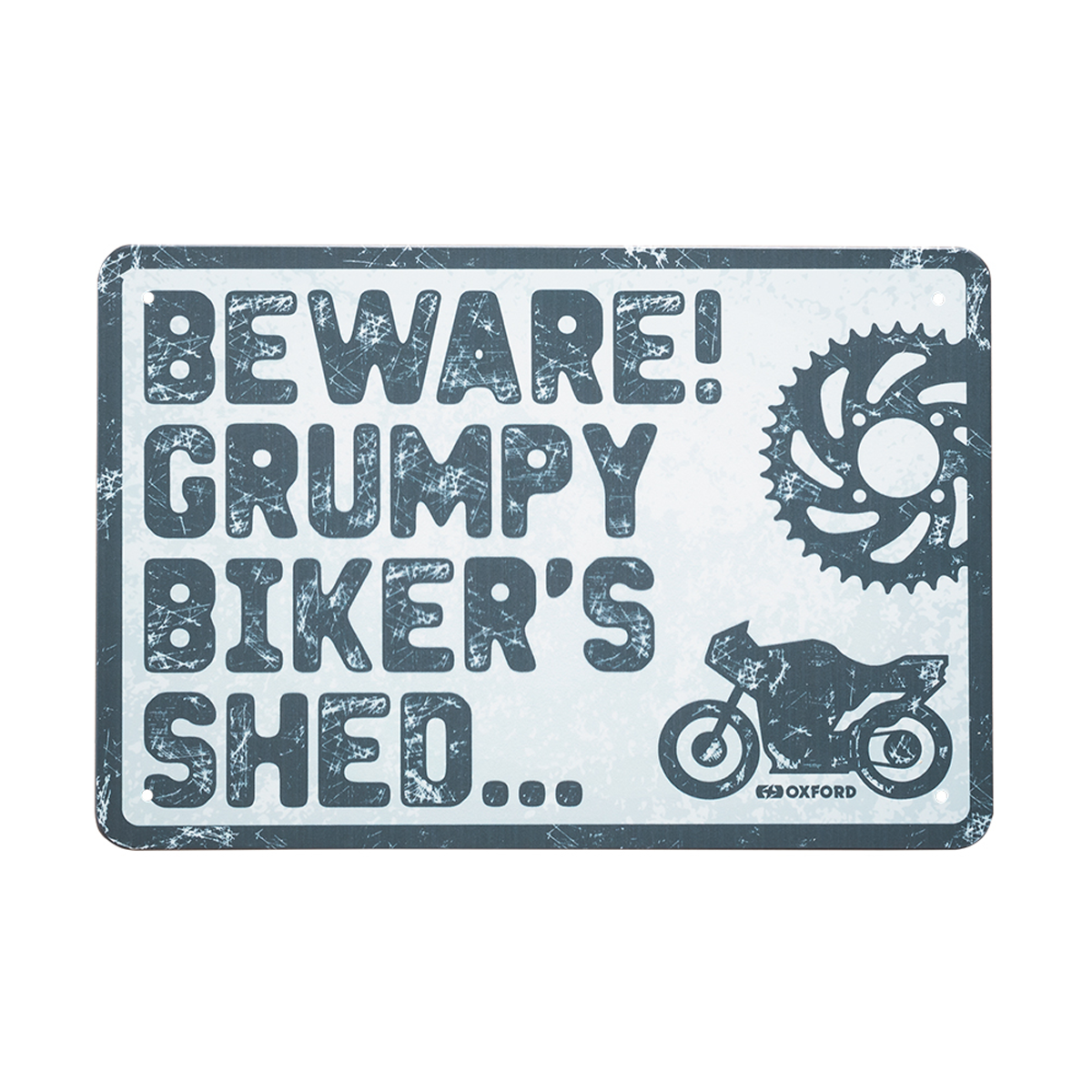 Oxford Motorcycle Novelty Garage Metal Sign: Grumpy Biker's Shed OX384