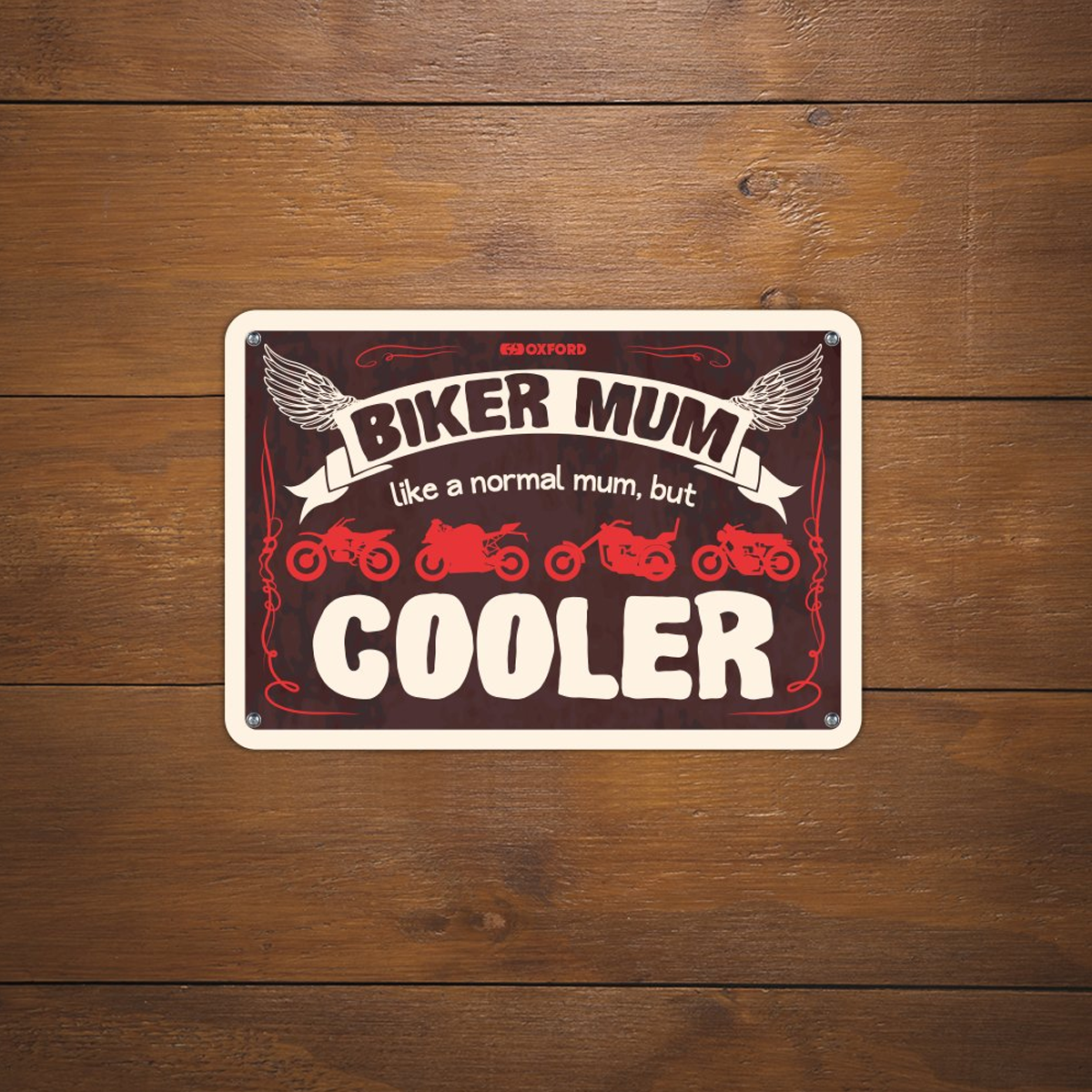 Oxford Motorcycle Novelty Garage Metal Sign: Biker Mum OX348