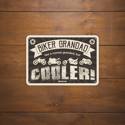 Oxford Motorcycle Novelty Garage Metal Sign: Biker Grandad OX346