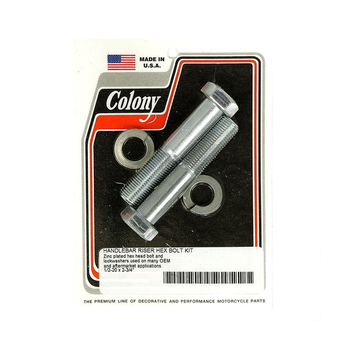 Colony Handlebar Riser Bolt Set Hex Zinc; 1/2-20 X 2 3/4" BC43141