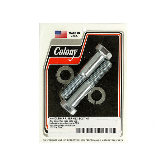 Colony Handlebar Riser Bolt Set Hex Zinc; 1/2-13 X 2 3/4" BC43142