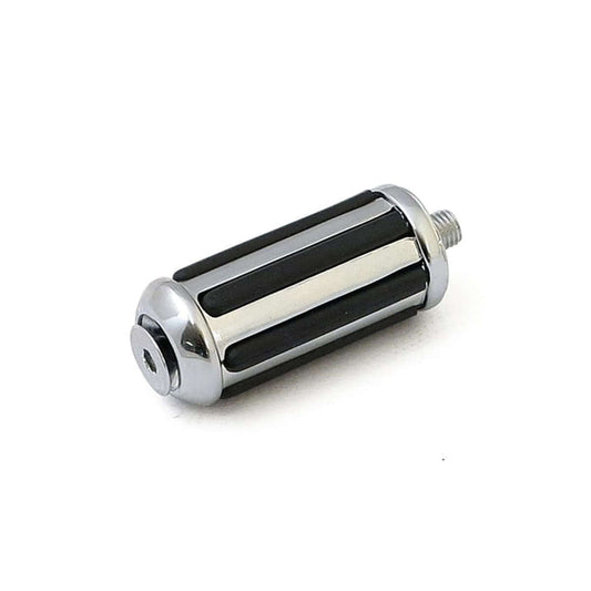 Rail Shift / Brake Peg. Chrome W/ Rubber Inlays Fits Harley Davidson With 5/16-24 Threads BC43206